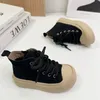 Sneakers Children s Thick Sole Canvas Shoes 2023 Autumn Korean Edition Girls High Top Versatile Casual Board 4 15 Years Old 230922