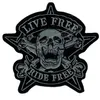 Original Skull Live Ride Motorcykel cyklist Vest Patch SOA broderad patch ryttare punk badge g0378 320a