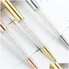 Ballpoint Pens Wholesale 3Pcs Diamond Crystal Pen Ring Wedding Office 0.7Mm Personality Custom Logo Stationery For Metal Gift1 Drop Otjgm