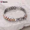 Bangle RainSo 99 999 Pure Germanium Bracelet for Women Korea Stainless Steel Health Magnetic Energy Couple Jewelry 230922