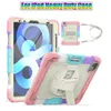 Силиконовый чехол Rainbow Heavy Duty Kids Armor для iPad 10,2 Air4 10,9 Pro 11 Air 5 2, устойчивый к падениям чехол для планшета с подставкой + защитная пленка для экрана из ПЭТ S, держатель для карандашей, плечевые ремни