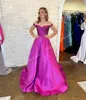 Off-Shoulder Ballgown Formal Evening Dress 2k24 Hot Fix Crystal Corset Lady Pageant Prom Cocktail Party Gown Saudi Arabia Red Carpet Runway Drama Winter Magenta Blue