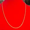 Thin 14k Yellow Gold Overlay Fine French Rope Long ed necklace Chain parts 100% real gold not solid not money 254H