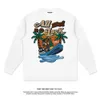 New Design American Hip Hop Street Hand-painted Black Children's Print Long Sleeve T-shirt Round Neck1gso