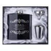 Groomsman gift Personalized Engraved 6oz Hip Flask Stainless Steel With White & Black Box Gift Wedding Favors3008