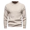 Herrtröjor Autumn Fashion Geometric tröja män 2023 Vinter enkel rund nacke stickad jacquard casual solid pullover manlig varm