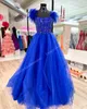 Korsett-Mieder-Abschlussballkleid 2025, U-Ausschnitt, Tüll, A-Linie, Festzugkleid für Mädchen im Teenageralter, formell, für Abend, Party, Hochzeit, Gast, rot, Capet, Runway, Federperlen, Flieder, Schwarz