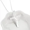 Эстетический крест-кулон дерево цветок жизни растение ожерелья из нержавеющей стали цепочка для женщин Pary подарочные ювелирные изделия