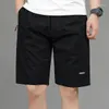 Shorts pour hommes Été Hommes Casual Couleur Solide Taille élastique Bermudas Mâle 2023 Tendances Pantalon Pur Coton E59