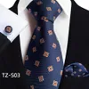 Hi-Tie Silk Men slips Set Floral gula guldband och näsdukar manschettknappar Set Men's Wedding Party Suit Fashion Neck Tie C-3305N