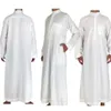 Белая исламская мужская одежда с длинными рукавами Jubba Thobe Abaya Дубай Саудовская Аравия Традиционный арабский халат Рамадан Ид329E