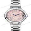 Dameshorloge automatisch mechanisch 33 mm rode wijzerplaat 40 mm herenhorloge WSBB0060 lederen band watchs2632