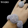 Ensembles de bijoux de mariage GODKI luxe bracelet africain bague mode dubaï mariée pour les femmes brincos para as mulheres 230922