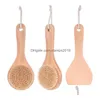 spazzole da bagno spugne scrubber pelle secca spazzola per il corpo con manico corto in legno setole di cinghiale doccia scrubber esfoliante masr sn4189 dh2sh