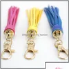 Chaveiros de jóias PU Couro Tassel Metal Chave Titular com Lagosta Giratória Charme para Bolsa Telefone Carro Entrega 2021 Fas Party Mesmo Dhibd