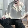 Chemises habillées pour hommes Chemise coréenne Mode Couleur unie Casual Hommes Streetwear Printemps Lâche Manches longues Hommes Social MXL 230921