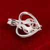 HOPEARL Jewelry Kissing Lover Lockets Pendants Wish Pearl Cage 925 Sterling Silver 3 Pieces266h