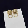 Boucles d'oreilles de charme de mode de créateur de luxe tête de lion dames earring333u