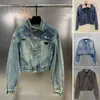 Kvinnorjackor Designer Kvinna denim Coat Womens Budge Letters Pint Autumn Spring Female Windbreaker Jeans Jacket Plus Size NFTF