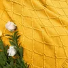 Coperte Inya Coperta lavorata a maglia Tinta unita Coperta in rilievo a nido d'ape Coperte decorative nordiche per divano letto Plaid a maglia grossa 230921