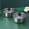 Casseroles Pot À Soupe Lait Pots En Acier Inoxydable Épaissi Et Multifonctionnel Poignée Unique Auxiliaire Petit