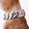 Esagerato 32mm pesante acciaio inossidabile 316L dorato cubano grande catena per cani da compagnia Collana Pitbull Collari Girocollo Catene di alta qualità323u