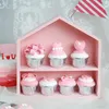 Bakeware Tools House Type Cupcake Display Holder For Wedding Baby Shower Birthday Party Dessert Table Macaroon Candy Plates Cake Stands