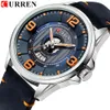 Montres pour hommes Top marque CURREN montre-bracelet en cuir analogique armée militaire Quartz temps homme étanche horloge mode Relojes Hombre298Q