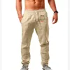 Men's Pants 2023 Men Perfection Shooting Cotton Linen Pant Autumn Breathable Solid Color Trousers Fitness Streetwear