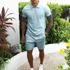 Tracksuits masculinos 2023 moletom masculino polo camisa conjunto casual streetwear algodão zíper camisa e shorts definir roupas de luxo 2 peça terno s-3xl 230922