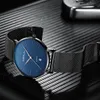 Crrju New Fashion Men's Ultra Thin Quartz Watches Men Luxury Brand Business Clockステンレススチールメッシュバンド防水時計246h