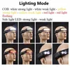 Head lamps COB Headlamps Outdoor USB Rechargeable Camping Headlight 230 Degree Illumination Waterproof Head Flashlight Cycling Head Light HKD230922