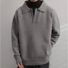 メンズセーター韓国のセーターニットトップオスの服長四角いポロ特大ジャケットコートルーズプルオーバー