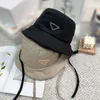 Designer Leather Cotton Foldable Bucket Hat Classic Brand Caps Wide Brim Man Womens Luxury Boater Hats Casual Lace Up Floppy Casquette Caps