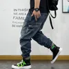 Męskie dżinsy American Fashion Hip Hop Cargo Streetwear Drurna haremowe spodnie Mężczyźni Ubranie japońskie harajuku dżinsowe spodnie Mężczyzna 230922