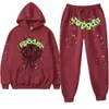 Tracksuits kazak erkek sweatshirt y2k sp5der 555555 sweater hoodie set kadınları hoodies hip hop şarkıcı örümcek web baskılı spor takım elbise sweatshirts yo1u