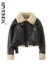 Women s Fur Faux KPYTOMOA Women Fashion Thick Warm Shearling Jacket Coat Vintage Long Sleeve Belt Hem Female Outerwear Chic Tops 230922