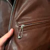 Men s Leather Faux Uncoated Vegetable Tanned Cowhide Mulholland Japanese Vintage 1930 Lapel Biker Jacket 230922