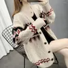 Kobiet Kobiet Sweter sweter jesień/zima luźna w szyku w stylu w stylu Koreańska Pockets Woman's Clothing Sprzedaż YSLF254