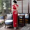 Roupas étnicas Old Shanghai Mxai Cheongsam Vintage Chinês Long Party Evening Dress Oriental Womens Elegante Qipao Vestido 5XL