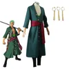 Temadräkt Kostum Cosplay Anime Roronoa Zoro Kostum Halloween Pakaian Peran Kimono Pakaian Seragam Pesta Set Lengkap 230921