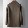 Herrdräkter 2023 Autumn Winter Business Casual Suit Coat Fashion Single Breasted Blazers Jacket Varm dubbelsidig ull