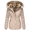 Vrouwen Trenchcoats 2023 Winter Warme Jas Revers Knop Lange Jassen Dames Effen Rits Overjas Big Size 5XL