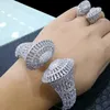 Ensembles de bijoux de mariage GODKI à la mode de luxe Disco Ball empilable ensemble pour les femmes AAA cubique Zircon Dubai Bracelet fête Bracelet anneaux 230922