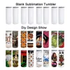 Ready to Ship 20oz Sublimation BlanksMugs Straight Slim Stainless Steel Thermos Water Bottles Double Walled Insulated Tumblers With Lid Straw