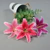 Fleurs décoratives 5pcs 20cm Grand lis de soie et tête de fleur artificielle pour décoration de voitures de mariage DIY GARLAND FLORISTER