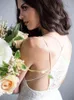 Abiti da sposa da spiaggia bianchi e avorio pieghe in chiffon con pizzo floreale Abiti da sposa estivi Abiti da sposa country Abiti da sposa spaghetti economici