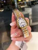 Wristwatches Gold Refined Steel Fashionable Snake Shaped Women's Watch Quartz With Diamond Inlaid Oval Versatile