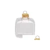 Party Decoration Promotion - DIY Paintable Clear Christmas Ornament 65mm Square Glass Cube With Sier Cap 5/Pack1 Drop Delivery Home OTA5D