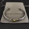 Bangle David Yurma x 10mm Bracelet for Women عالية الجودة Cable Cable Croper